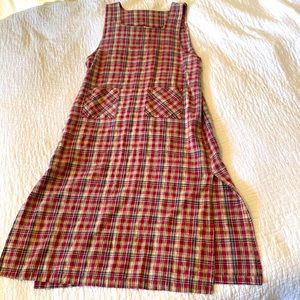 Vintage Plaid Jumper Dress